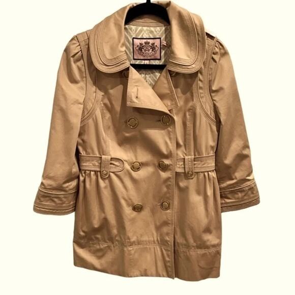 JUICY COUTURE VINTAGE TRENCH COAT JACKET Size S - Picture 11 of 11